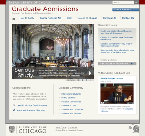 UChicago Graduate Admissions: home page