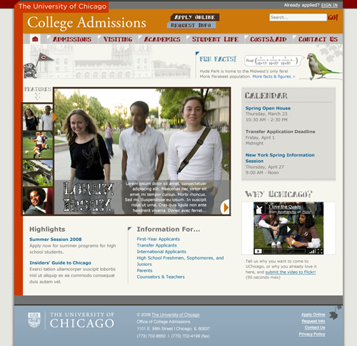 UChicago College Admissions: home page