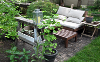 Backyard wood patio